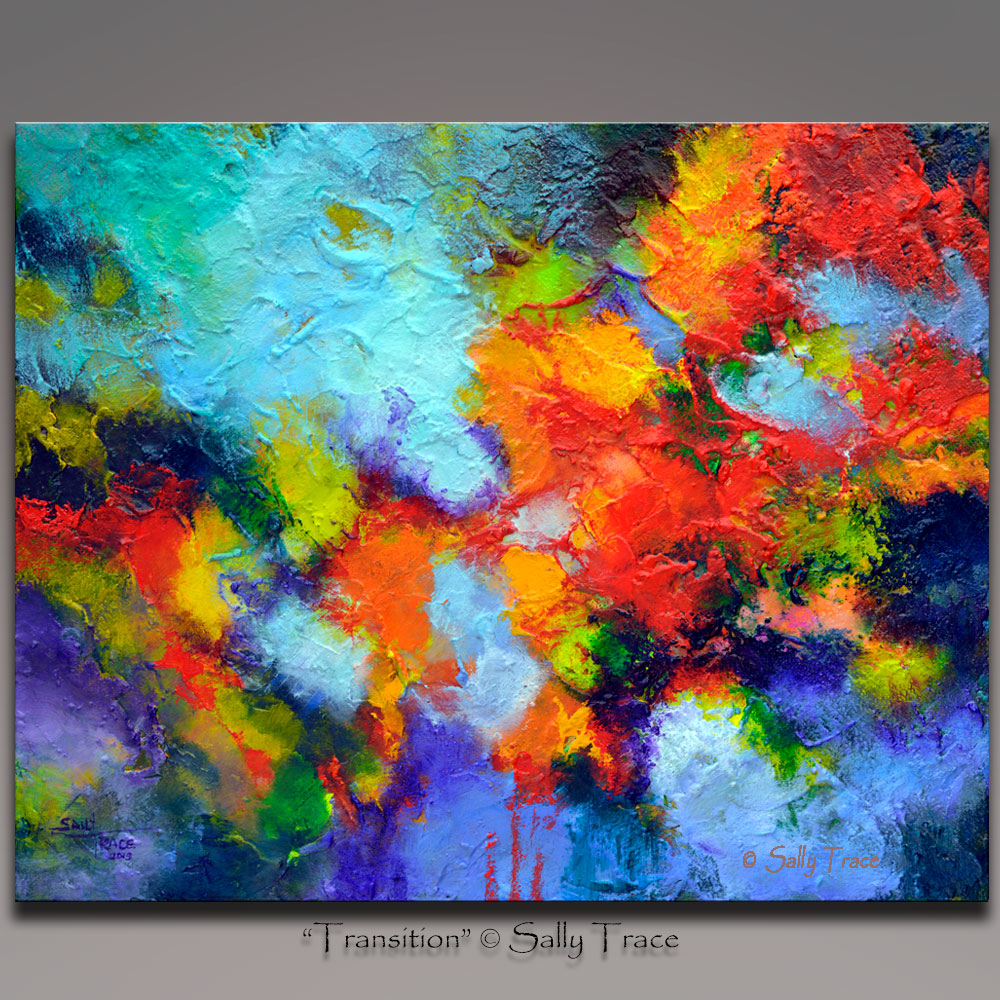 ORIGINAL ABSTRACT IN STYLE LANDSCAPE THICK ACRYLIC PAINT PAINTING ON CANVAS