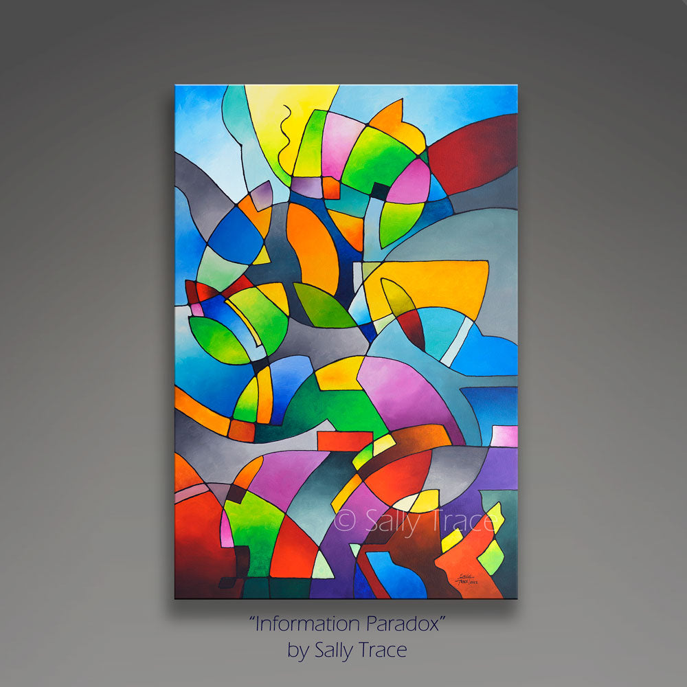 Information Paradox, geometric art prints from the original painting by Sally Trace