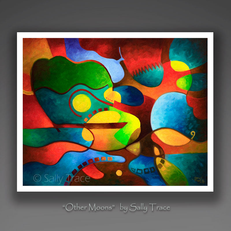 "Other Moons" abstract painting art print by Sally Trace