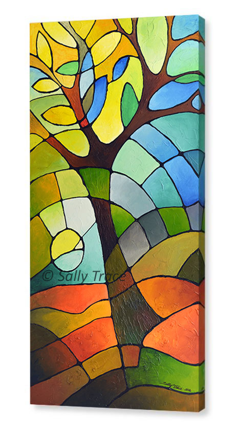 "Summer Tree" stretched canvas or rolled paper art prints by Sally Trace