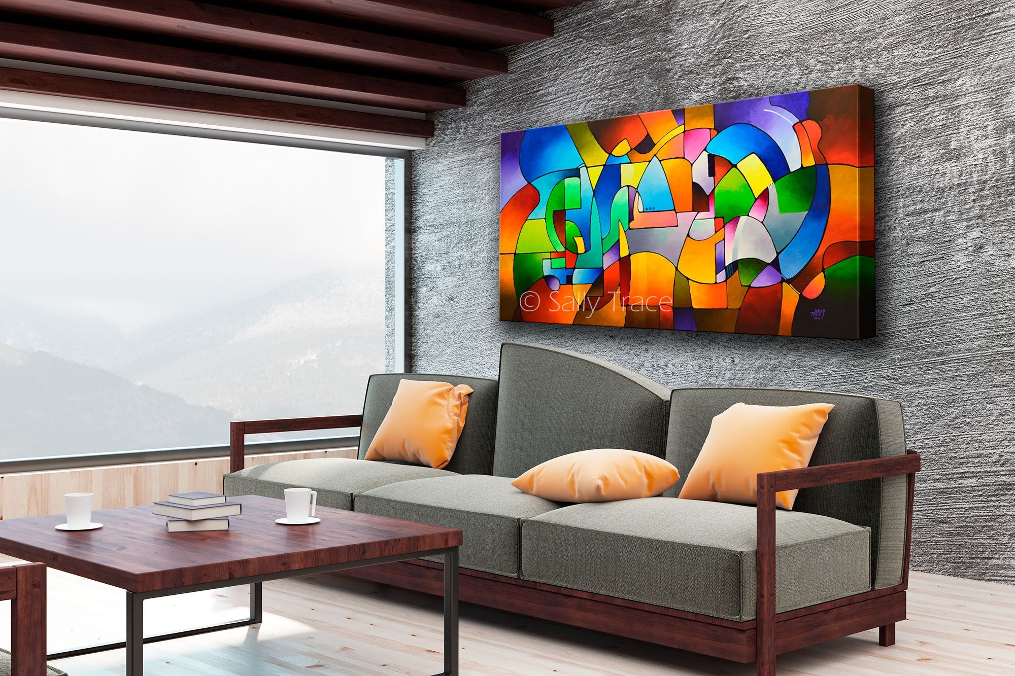 Large Abstract Colorful Art Giclée Prints on Paper or Canvas 